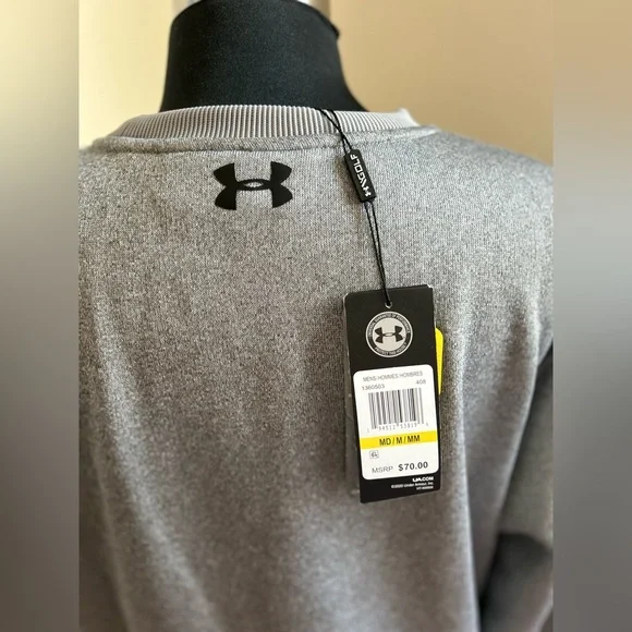 🔴Sold🔴 Under Armour Mens Sweater Fleece Crewneck Size Medium NWT - Picture 4 of 7